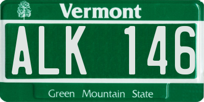 VT license plate ALK146
