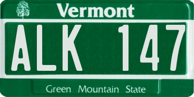 VT license plate ALK147
