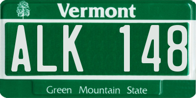 VT license plate ALK148
