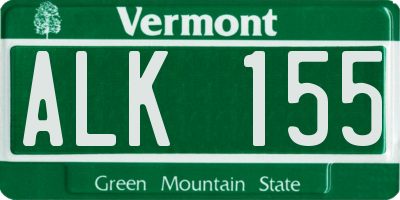 VT license plate ALK155