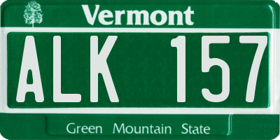 VT license plate ALK157