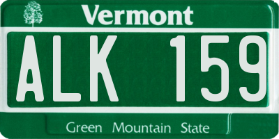 VT license plate ALK159