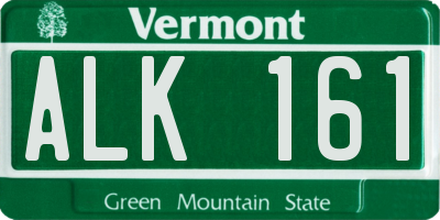 VT license plate ALK161