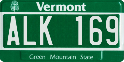 VT license plate ALK169