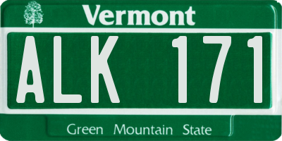 VT license plate ALK171