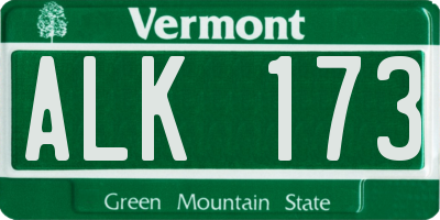 VT license plate ALK173