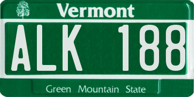 VT license plate ALK188
