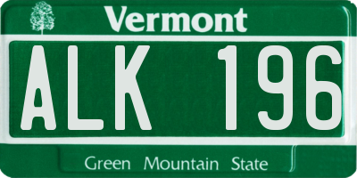 VT license plate ALK196