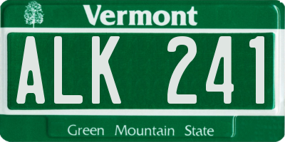 VT license plate ALK241