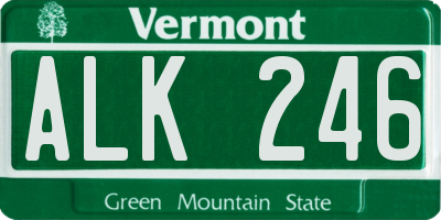 VT license plate ALK246