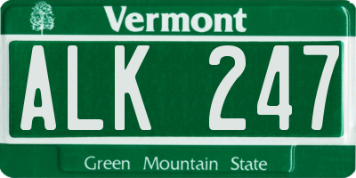 VT license plate ALK247
