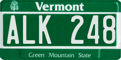 VT license plate ALK248