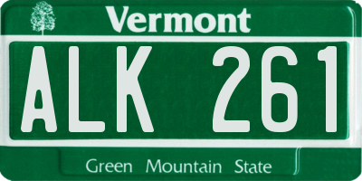 VT license plate ALK261
