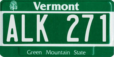 VT license plate ALK271