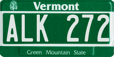 VT license plate ALK272