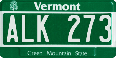 VT license plate ALK273