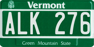 VT license plate ALK276