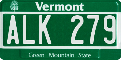 VT license plate ALK279
