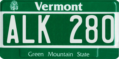 VT license plate ALK280