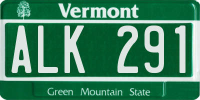 VT license plate ALK291