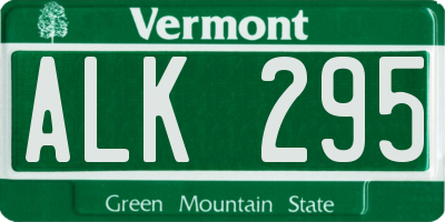 VT license plate ALK295