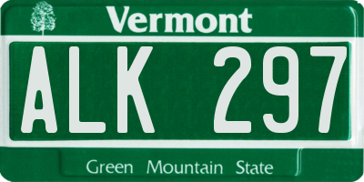 VT license plate ALK297