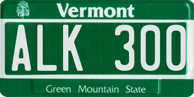 VT license plate ALK300