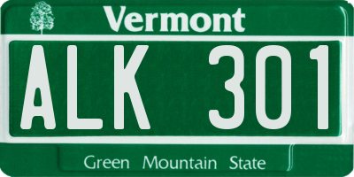 VT license plate ALK301