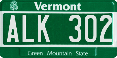 VT license plate ALK302