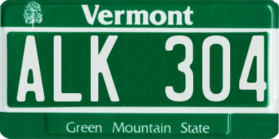 VT license plate ALK304