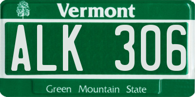 VT license plate ALK306