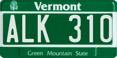 VT license plate ALK310