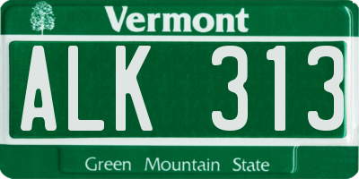 VT license plate ALK313
