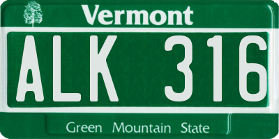 VT license plate ALK316