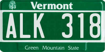 VT license plate ALK318