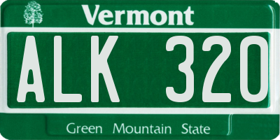 VT license plate ALK320