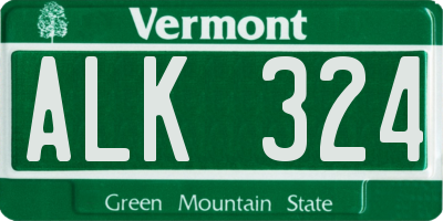 VT license plate ALK324