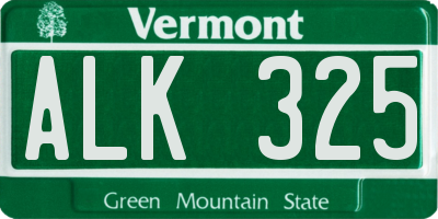 VT license plate ALK325