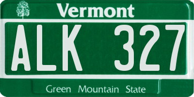 VT license plate ALK327