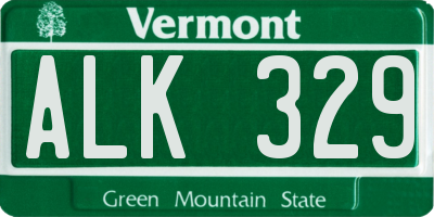 VT license plate ALK329