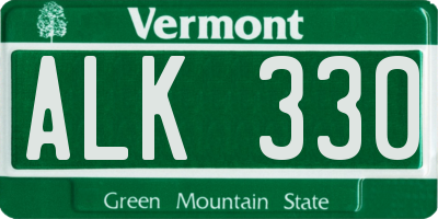 VT license plate ALK330