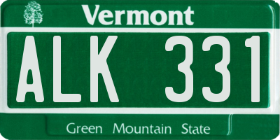 VT license plate ALK331
