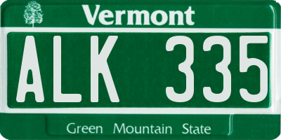 VT license plate ALK335