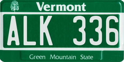 VT license plate ALK336