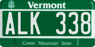 VT license plate ALK338