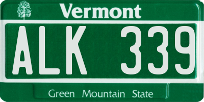 VT license plate ALK339