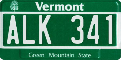 VT license plate ALK341