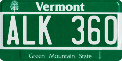 VT license plate ALK360