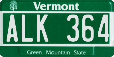 VT license plate ALK364
