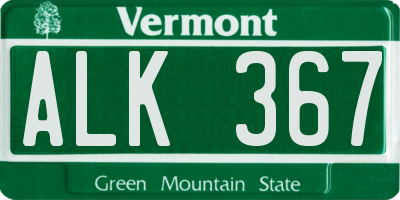 VT license plate ALK367
